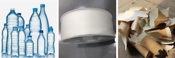 Детали, полученные выдувным формованием, и отходы тонкостенного пластика.